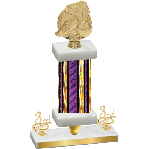 Premium Single Purple Glacier Third Place Soccer Trophy