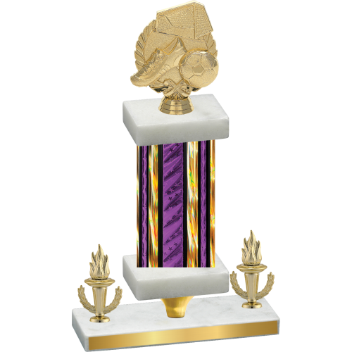 Premium Single Purple Glacier Victory Soccer Trophy