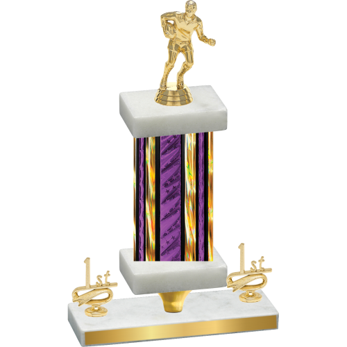 Premium Single Purple Glacier First Place Rugby Trophy