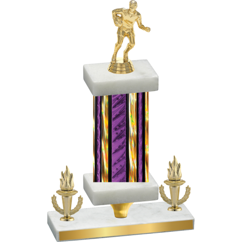 Premium Single Purple Glacier Victory Rugby Trophy