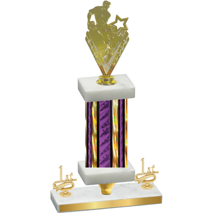 Premium Single Purple Glacier First Place Rugby Trophy