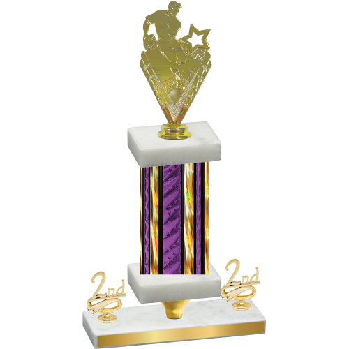 Premium Single Purple Glacier Second Place Rugby Trophy