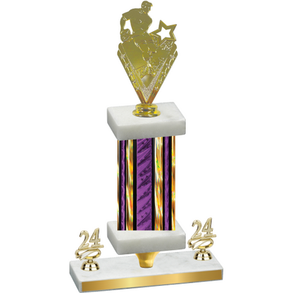 Premium Single Purple Glacier Year Rugby Trophy