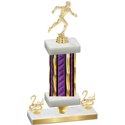 Premium Single Purple Glacier Second Place Running Trophy