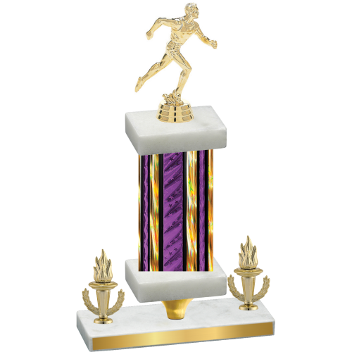 Premium Single Purple Glacier Victory Running Trophy