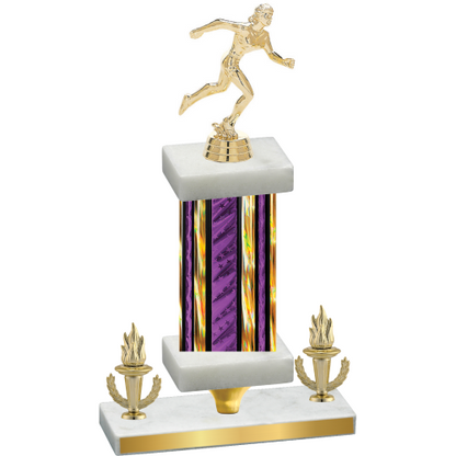 Premium Single Purple Glacier Victory Running Trophy