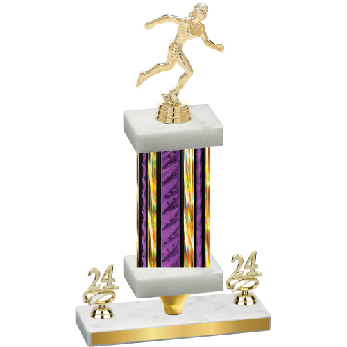 Premium Single Purple Glacier Year Running Trophy