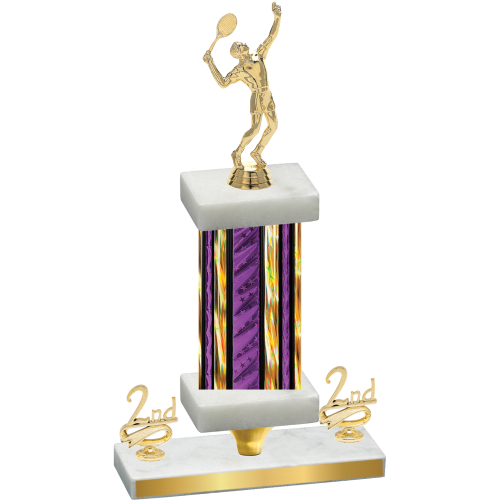 Premium Single Purple Glacier Second Place Tennis Trophy