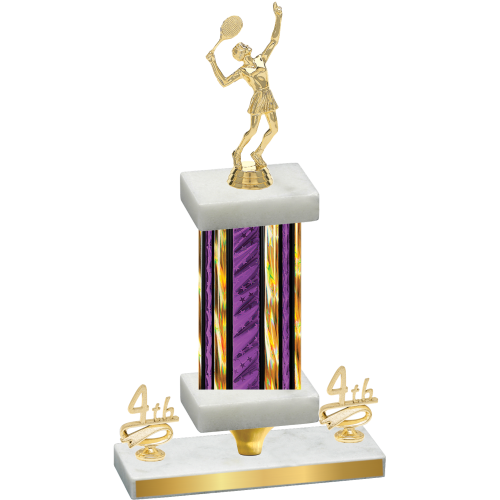 Premium Single Purple Glacier Fourth Place Tennis Trophy