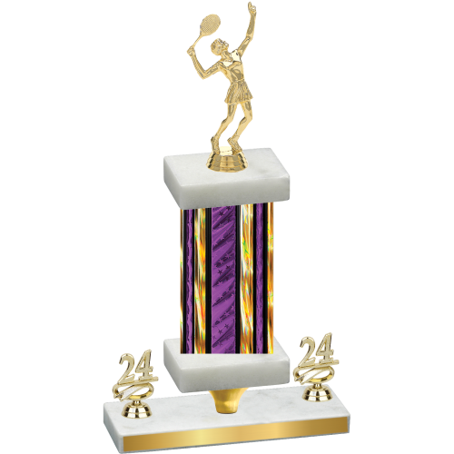 Premium Single Purple Glacier Year Tennis Trophy