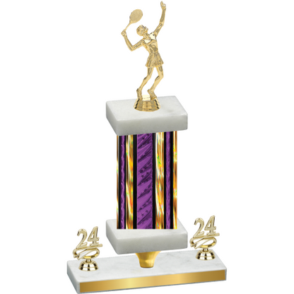 Premium Single Purple Glacier Year Tennis Trophy