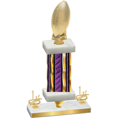 Premium Single Purple Glacier First Place Football Trophy