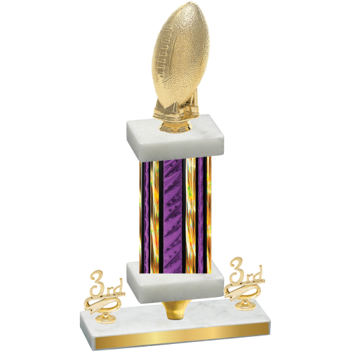 Premium Single Purple Glacier Third Place Football Trophy