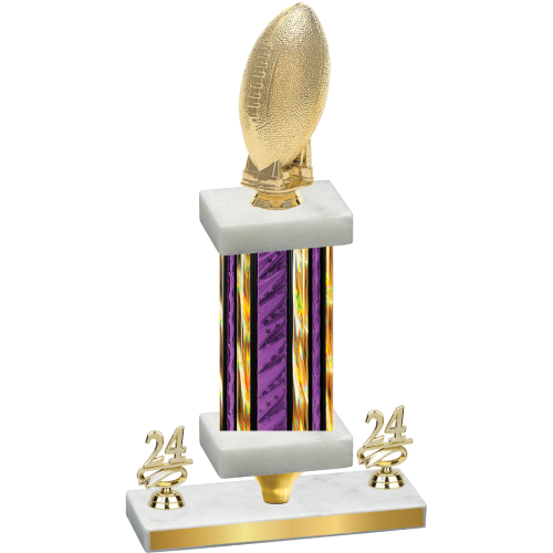 Premium Single Purple Glacier Year Football Trophy