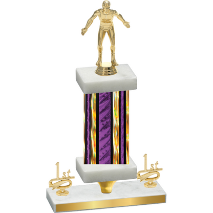 Premium Single Purple Glacier First Place Wrestling Trophy