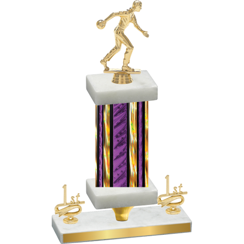 Premium Single Purple Glacier First Place Bowling Trophy