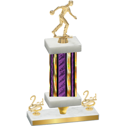 Premium Single Purple Glacier Second Place Bowling Trophy