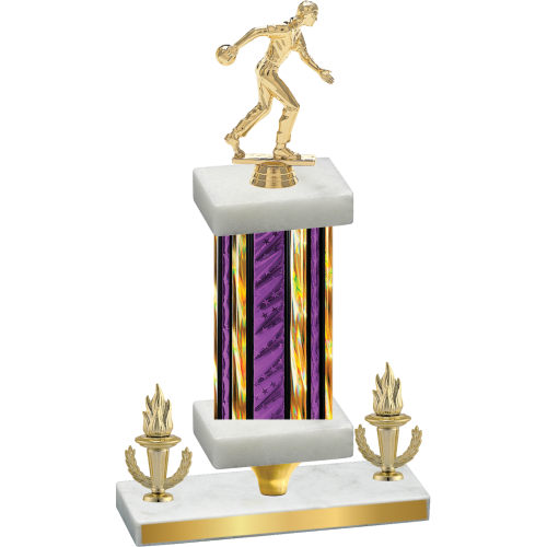 Premium Single Purple Glacier Victory Bowling Trophy