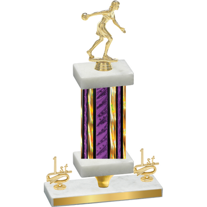 Premium Single Purple Glacier First Place Bowling Trophy