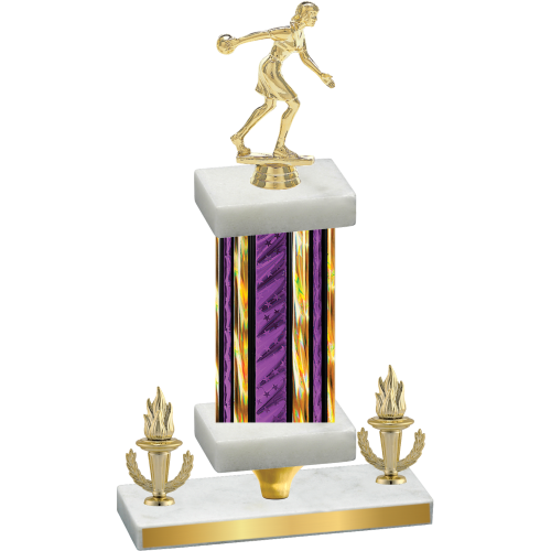 Premium Single Purple Glacier Victory Bowling Trophy