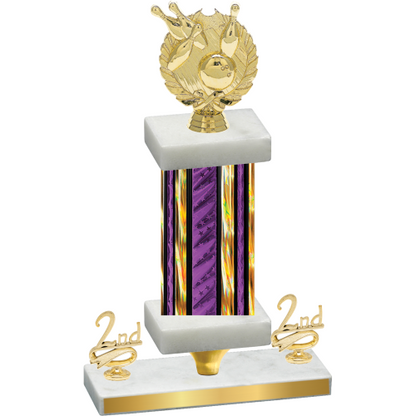 Premium Single Purple Glacier Second Place Bowling Trophy