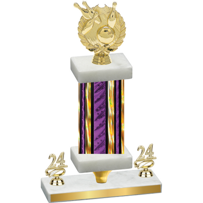 Premium Single Purple Glacier Year Bowling Trophy