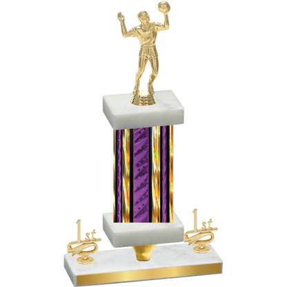 Premium Single Purple Glacier First Place Volleyball Trophy