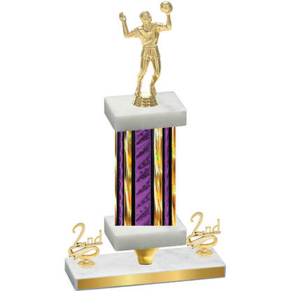 Premium Single Purple Glacier Second Place Volleyball Trophy