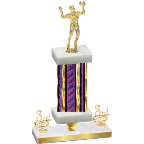 Premium Single Purple Glacier Third Place Volleyball Trophy