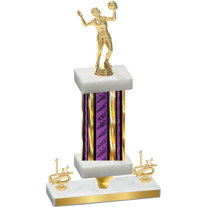 Premium Single Purple Glacier First Place Volleyball Trophy