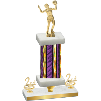 Premium Single Purple Glacier Second Place Volleyball Trophy