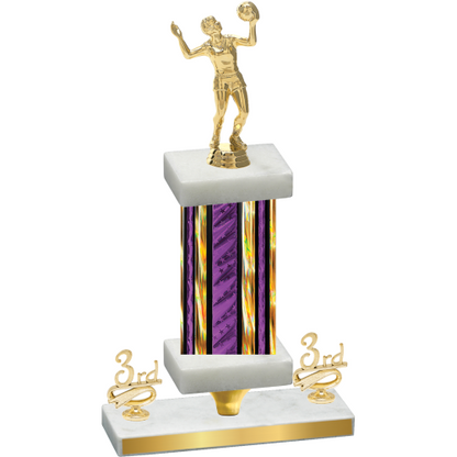 Premium Single Purple Glacier Third Place Volleyball Trophy