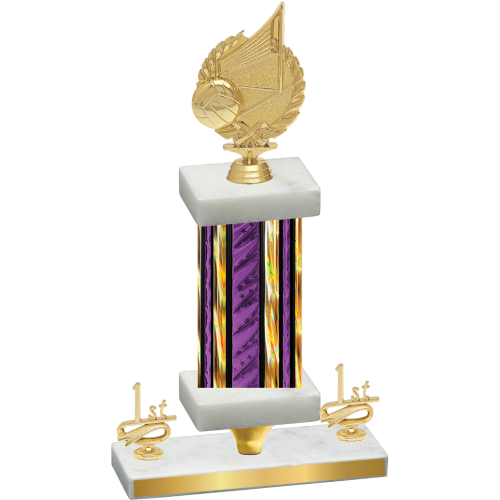 Premium Single Purple Glacier First Place Volleyball Trophy