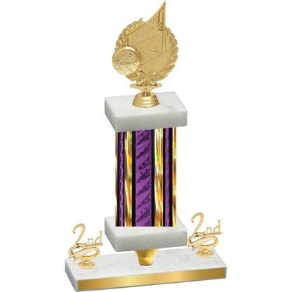 Premium Single Purple Glacier Second Place Volleyball Trophy