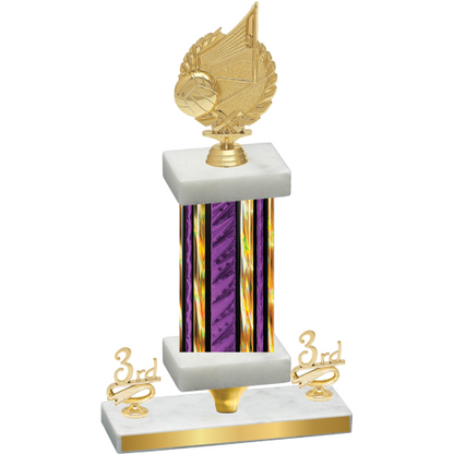 Premium Single Purple Glacier Third Place Volleyball Trophy