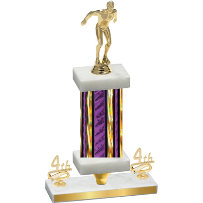 Premium Single Purple Glacier Fourth Place Swimming Trophy