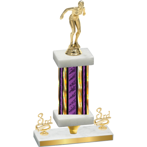 Premium Single Purple Glacier Third Place Tennis Trophy