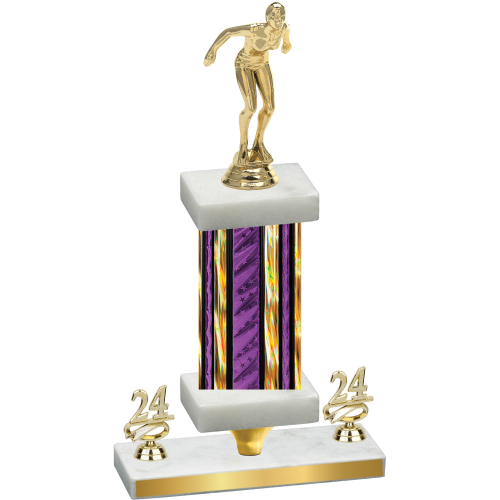 Premium Single Purple Glacier Year Tennis Trophy