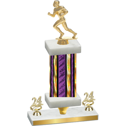 Premium Single Purple Glacier Year Football Trophy