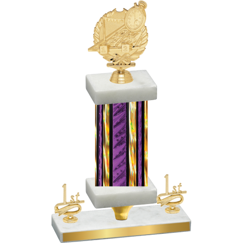 Premium Single Purple Glacier First Place Swimming Trophy