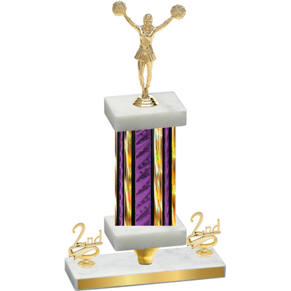 Premium Single Purple Glacier Second Place Cheerleading Trophy