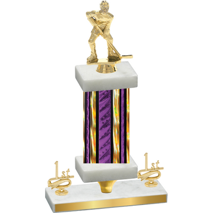 Premium Single Purple Glacier First Place Hockey Trophy