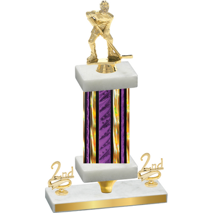 Premium Single Purple Glacier Second Place Hockey Trophy