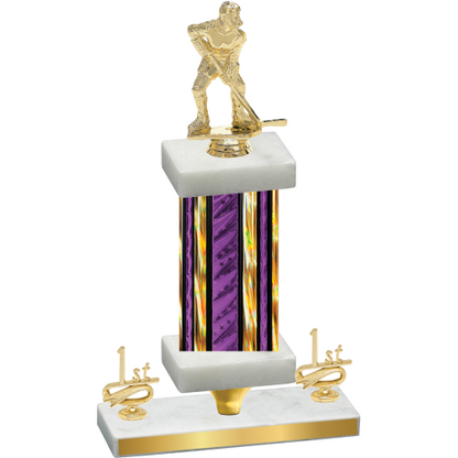 Premium Single Purple Glacier First Place Hockey Trophy