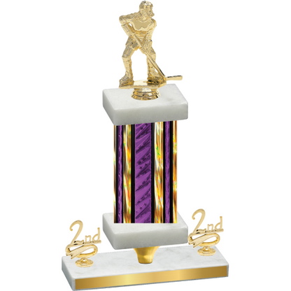 Premium Single Purple Glacier Second Place Hockey Trophy