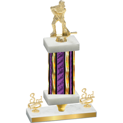 Premium Single Purple Glacier Third Place Hockey Trophy