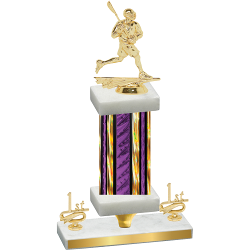 Premium Single Purple Glacier First Place Lacrosse Trophy