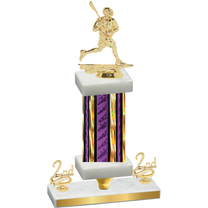 Premium Single Purple Glacier Second Place Lacrosse Trophy