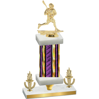 Premium Single Purple Glacier Victory Lacrosse Trophy