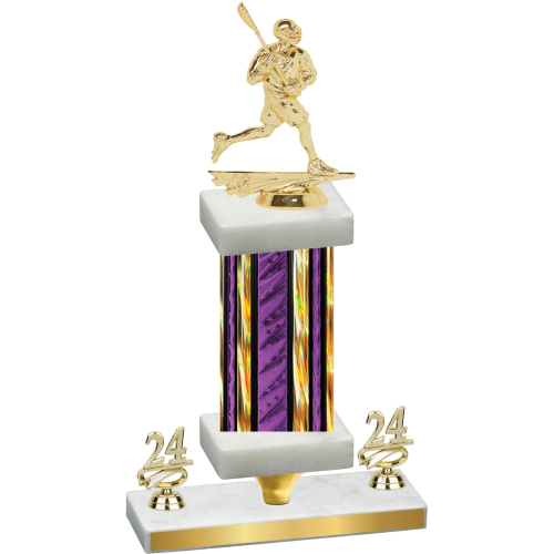 Premium Single Purple Glacier Year Lacrosse Trophy